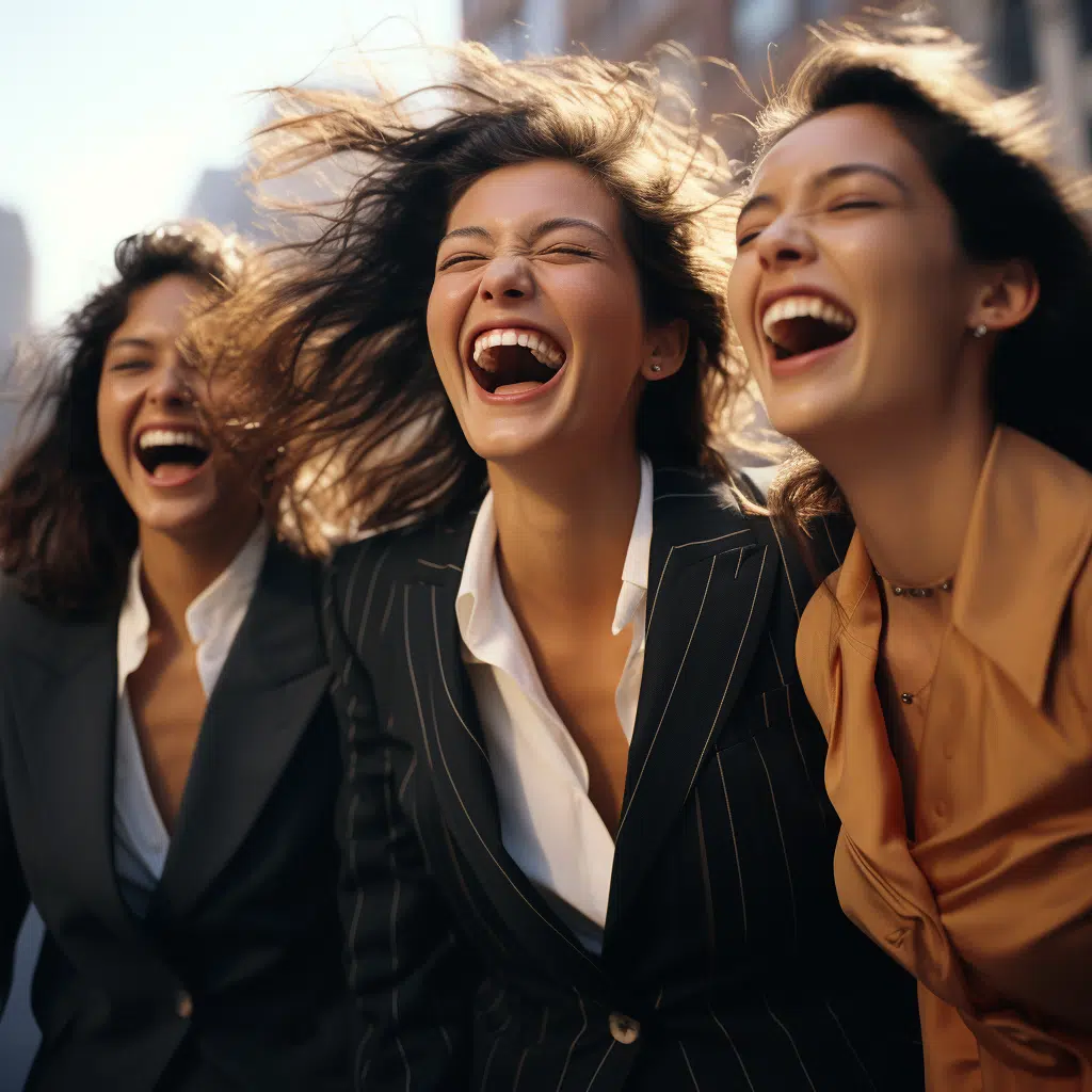 female super models laughing
