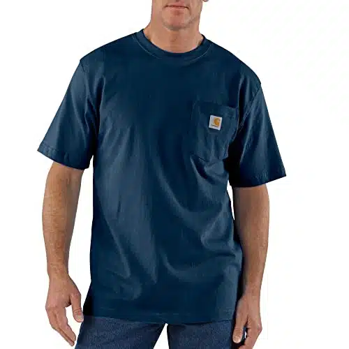 CarharttmensLoose Fit Heavyweight Short Sleeve Pocket T ShirtNavyX Large