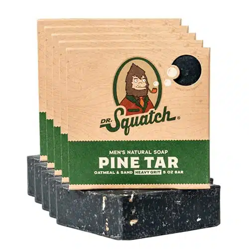 Dr. Squatch All Natural Bar Soap for Men with Heavy Grit, Pack, Pine Tar