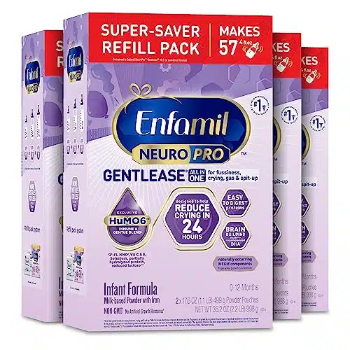 Enfamil NeuroPro Gentlease Formula Nutrition for Baby & Infant, Brain and Immune Support with DHA, Proven to Reduce Fussiness, Crying, Gas and Spit up in Hours, Refill Box, Oz (Pack of )