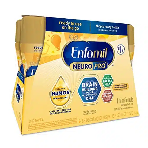 Enfamil NeuroPro Ready to Use Baby Formula, Ready to Feed, Brain and Immune Support with DHA, Iron and Prebiotics, Non GMO, Fl Oz (Pack of )