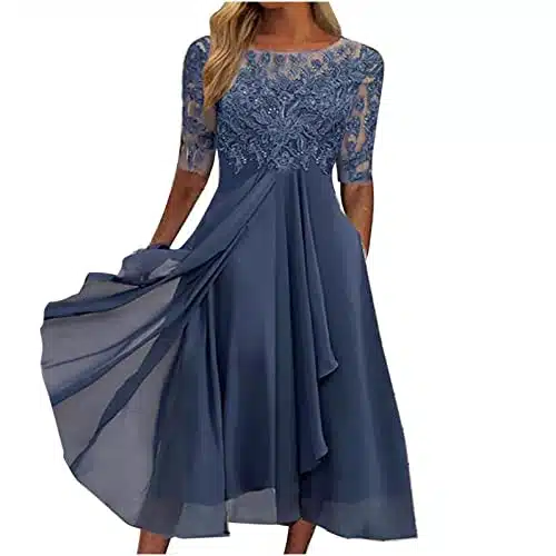 Lace Wedding Guest Dresses for Women Short Mother of The Groom Dresse Mother of The Bride Dress Chiffon Formal Evening Dress X Large