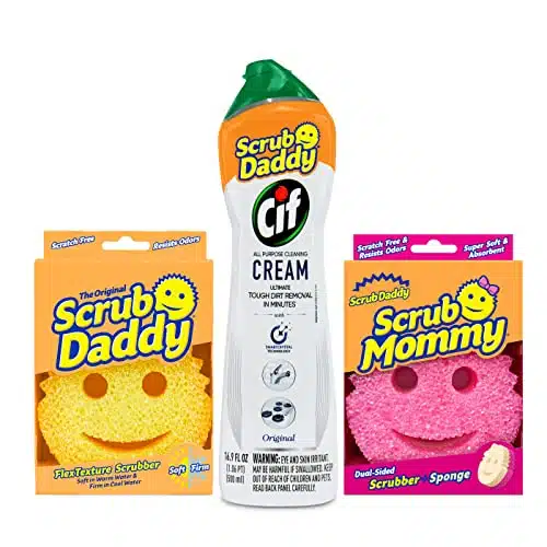 Scrub Daddy - Sponge Daddy Dual-Sided Sponge and Scrubber - Scratch Free &  Resists Odors - 3 Pack (12 Count) 