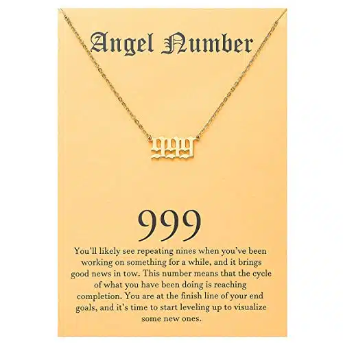 Angel Number Choker Necklace Numerology Jewelry for Women Gold Tone