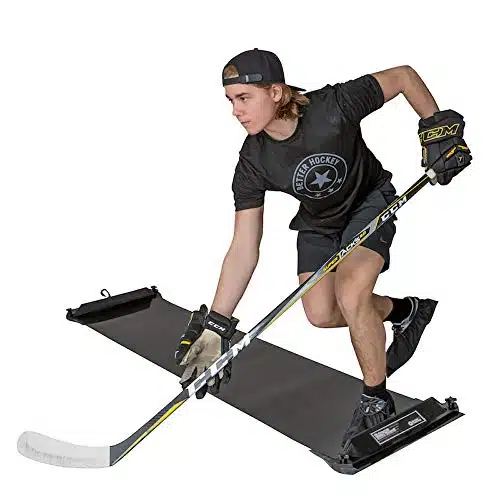 Better Hockey Extreme Slide Board   Portable IceHockey Training Aid, For Stamina, Endurance, Strength, Agility and Speed   Used by the Pros, Adjustable Length, With pair of Booties, Size S, M, and L