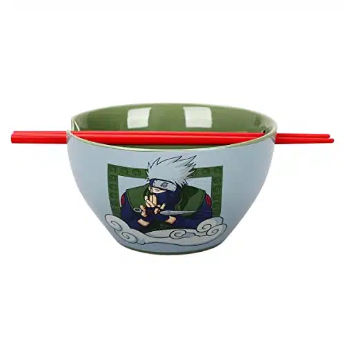 Bioworld Naruto Kakashi oz Ramen Bowl With Chopsticks