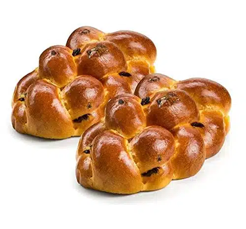 ChallahGram Gifts Kosher Fresh Raisin Challah Bread Ounce   Traditional Raisin Bread for your Holiday or Shabbat Table (Braided Raisin Challah Per Pack) (Braided Raisin Bread)