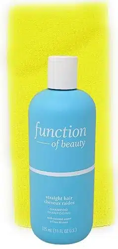 Function of Beauty Straight Hair Shampoo (Ounce) and Tesadorz Exfoliating Washcloth Towel Bundle
