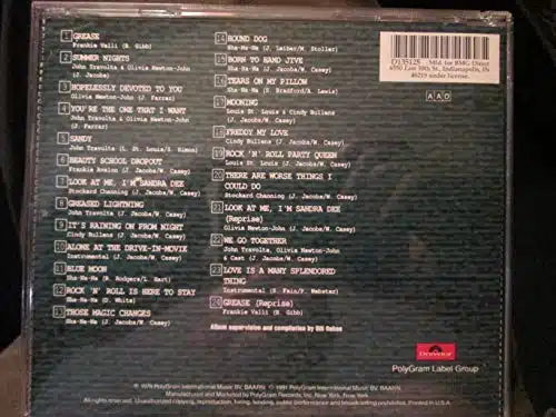 Grease (Original otion Picture Soundtrack) by Olivia Newton John, John Travolta, Stockard Channing, Frankie Valli ()