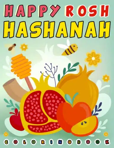 Happy Rosh Hashanah coloring book for kids Happy Holiday Rosh hashanah & yom Kippur,SukkotJewish New Year Holiday coloring Gifts for Kids or young ...  shana tova