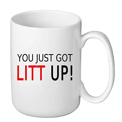 J.Ehonace You Just Got Litt Up oz Louis Litt Mug, Inspired by The Tv Show Suits, Double Side Printed White Coffee Mug Perfect Funny Gift for Suits Tv Show Fans