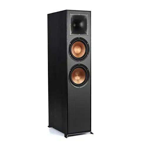 Klipsch Reference R F Floorstanding Speaker for Home Theater Systems with â Dual Woofers, Tower Speakers with Bass Reflex via Rear Firing Tractrix Ports in Black