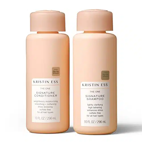 Kristin Ess Hydrating Signature Sulfate Free Salon Shampoo and Conditioner Set for Moisture, Softness + Shine   Avocado Oil   Anti Frizz + Clarifying   Vegan + Safe for Color Treated Dry Damaged Hair