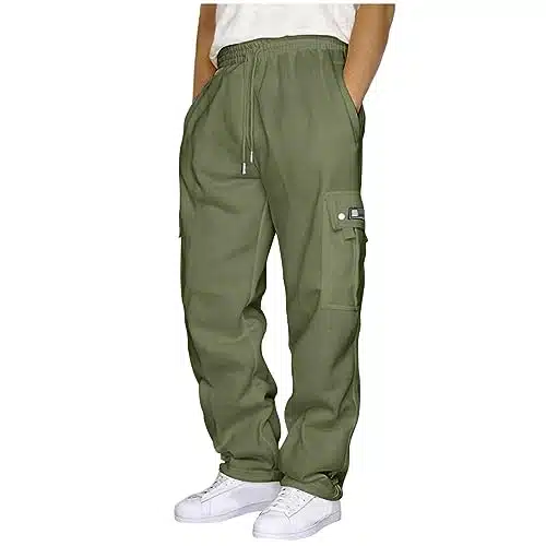 Lightweight Mens Pants Joggers Vuori Mens Athletic Pants with Pockets Flare Pants Men Men Workout Clothes Gym Pants Yellow Pants Athletic Pants(Army Green,X Large)