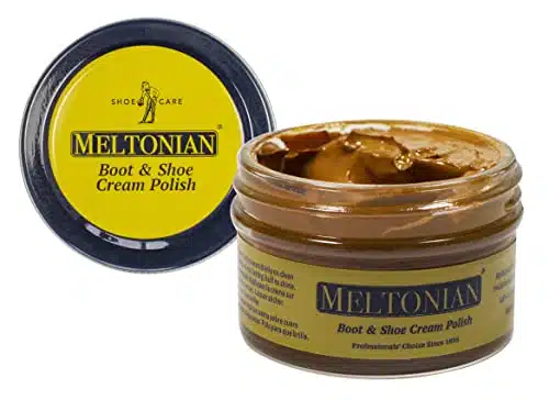 Meltonian Cream  Camel  Quality Shoe Polish for Leather  Use on Boots, Shoes, Purses, Furniture  Cream Based Shoe Polish  Leather Conditioner  OZ Jar