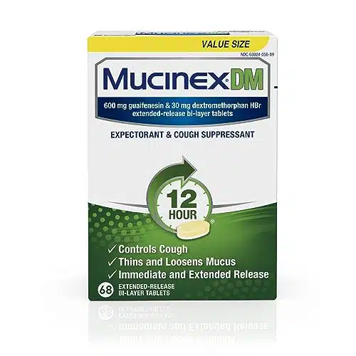 Mucinex D hour Cough and Chest Congestion Medicine  Expectorant and Cough Suppressant tablets(Lasts hoursPowerful Symptom ReliefExtended Release Bi layer), White, Count (Pack of )