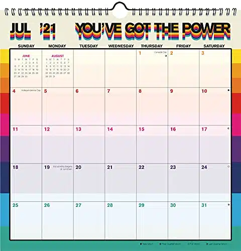 Retro Statement Academic Spiral Wall Calendar (July June)