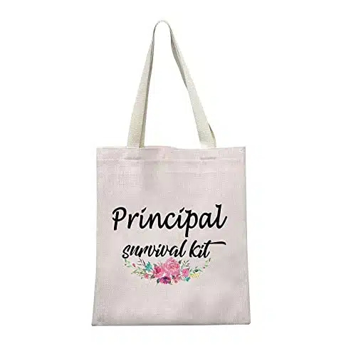 TSOTMO School PrincipalÂ Gift Assistant PrincipalÂ Gift Principal survival kit Canvas Tote Bag Gift Thank you President Teacher Graduation Gift Principal Retirement Gift (Principal canvas)