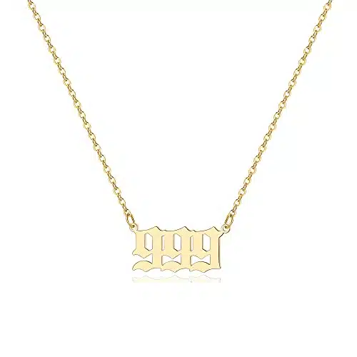Tavuala Angel Number Necklace For Women, K Gold Plated Necklace Numerology Jewelry (Gold, )