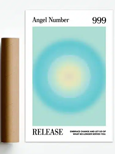 Teevoke x Angel Number Poster Unframed, Release, Aura Portaneb, Aura Gradient Print, Repeating Numbers, Magical, Spirit Guide, Spirituality, Divine, Connection (No Frame)