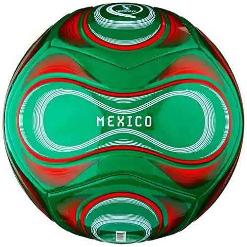 adidas Unisex Adult Official World Cup Club Soccer Ball, Vivid GreenScarletWhite