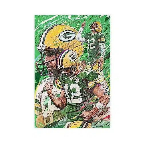 Aaron Rodgers Canvas Poster Bedroom Decor Sports Landscape Office Room Decor Gift Unframe Unframexinch(xcm)