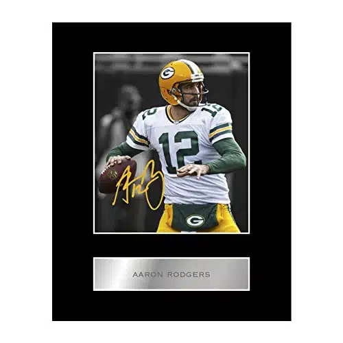 Aaron Rodgers Pre Printed Signature Signed Mounted Photo Display #Printed Autograph Picture