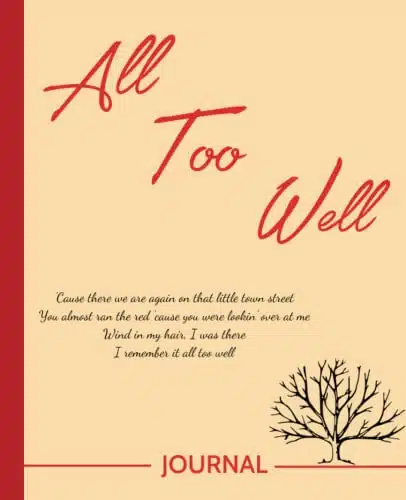 All Too Well Journal Notebook Red Version Lyrics In The Book, Gifts For Teens Girls Fans Men Women Kids