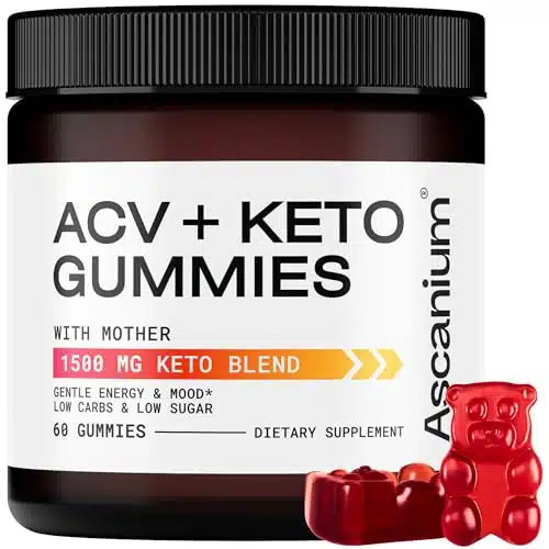 Ascanium Keto ACV Gummies mg   Low Sugar & Low Carbs Apple Cider Vinegar with The Mother   Keto Gummies Supports Digestion and Immunity   Gluten Free Keto ACV Gummies   pcs