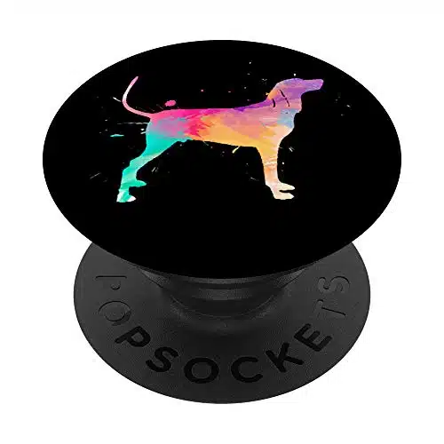 Colorful Black & Tan Coonhound Dog Mom Watercolor PopSockets PopGrip Swappable Grip for Phones & Tablets