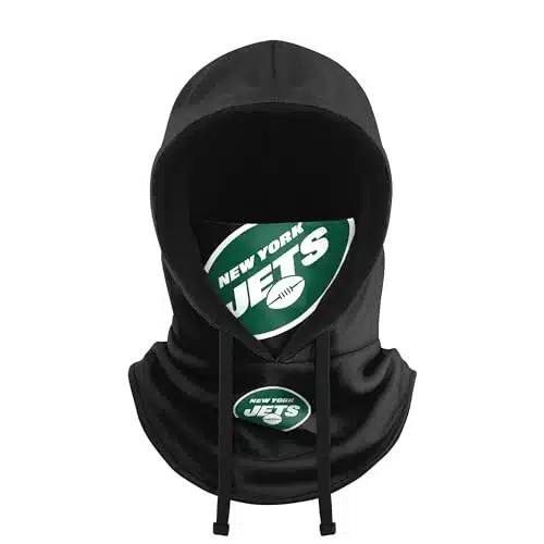 FOCO New York Jets NFL Black Drawstring Hooded Gaiter