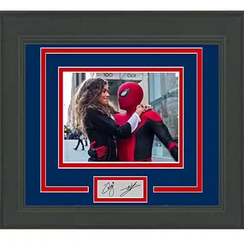 Framed Tom Holland Zendaya Spider Man Facsimile Laser Engraved Signature Auto xPhoto