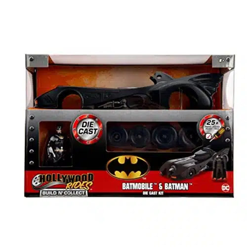 Jada Toys Build N'collect Batmobile & Batman Figure Diecast Model Kit, Black