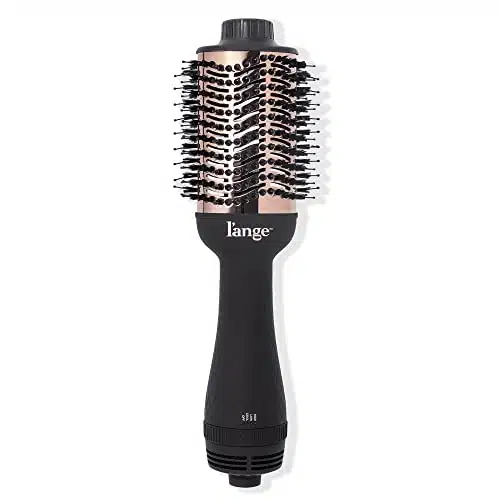 L'ANGE HAIR Le Volume in Titanium Blow Dryer Brush  Hot Air Brush in One with Oval Barrel  Hair Styler for Smooth, Frizz Free Results for All Hair Types (Black   mm)