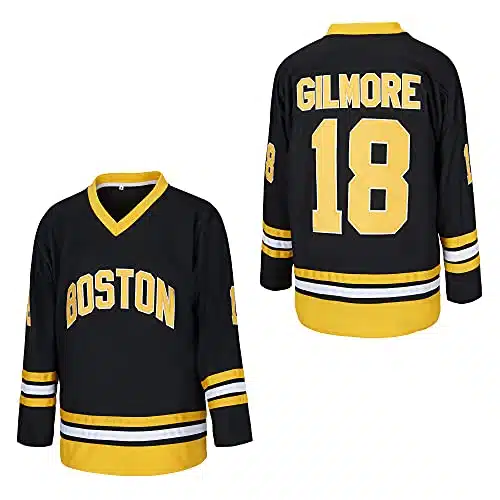 Mens Happy Gilmore ovie Boston Adam Sandler Ice Hockey Jersey Stitched Black Size L