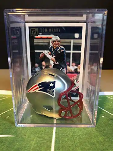 New England Patriots NFL Helmet Shadowbox wTom Brady card