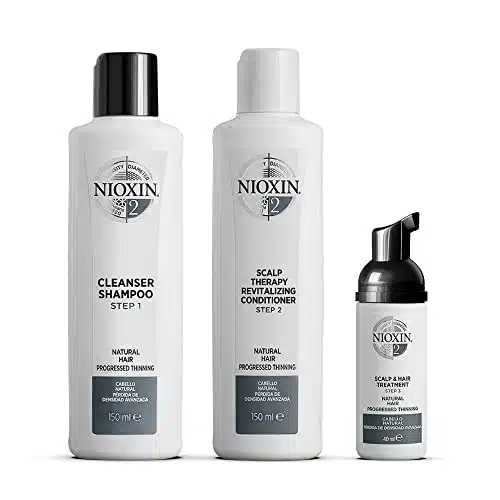 Nioxin System Kit , Hair Strengthening & Thickening Treatment, Treats & Hydrates Sensitive or Dry Scalp, For Natural Hair with Progressed Thinning, Trial Size (onth Supply)