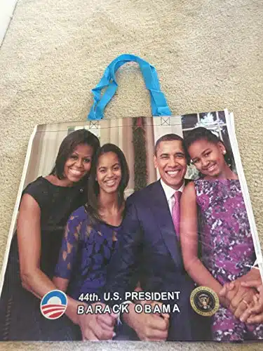 ObamaSided Full color Glossy Shopping Bag Michelle Obama Barack Sasha and Malia Obama