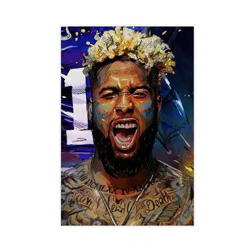 Odell Beckham Jr. Posters Football Canvas Posters Wall Art Decor Print Picture Paintings for Living Room Bedroom Decoration Unframexinch(xcm)