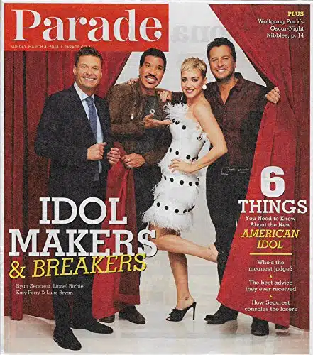 Parade Magazine   March ,   Ryan Seacrest, Lionel Richie, Katy Perry & Luke Bryan (American Idol)