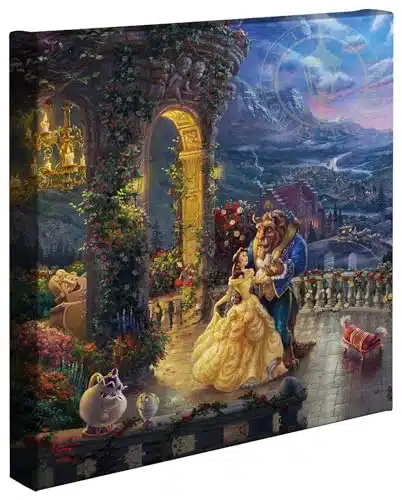 Thomas Kinkade Studios Beauty and the Beast Dancing in The Moonlight x Gallery Wrapped Canvas