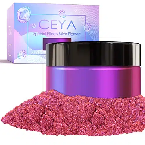 Ceya Chameleon Mica Powder, oz g Twilight Rose Chrome Nail Powder, Cosmetic Grade Pearlescent Effect Color Shift Pigment for Epoxy Resin, Makeup, Nail Polish, Soap Dye,Candle 