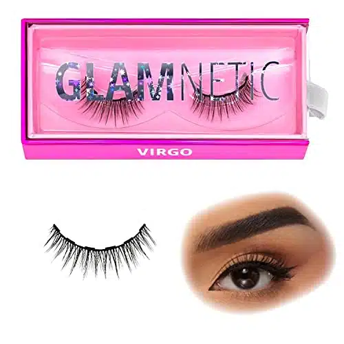 Glamnetic Magnetic Eyelashes   Virgo  Short Magnetic Lashes, ears Reusable Faux Mink Lashes Natural Look   Pair