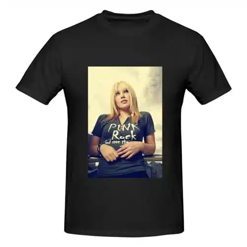 Hilary Duff Men's T Shirt Shirt Basic Short Sleeve Music Tee Fashion Classic Basic Casual Top X Large Black