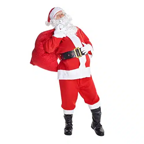 Morph Santa Claus Costume for Men, Santa Costume for Men, Santa Suit Adults Men, Mens Santa Costume, Santa Jacket Men, Santa Claus Outfit for Men, Santa Claus Costume for Adults, Santa Coat, Standard