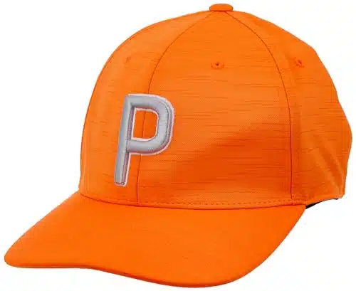 PUMA Golf P Hat (Men's, Vibrant Orange,One Size)