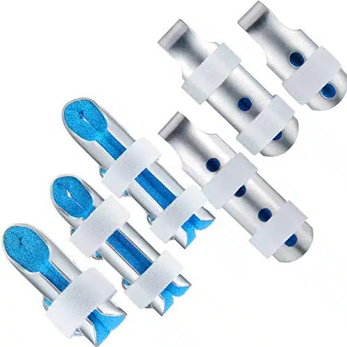 Pieces Finger Splints Metal Finger Support Finger Stabilizer for Adults and Children Finger Knuckle Joint Fixation, Sizes (Blue)