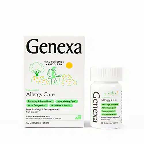 Genexa Allergy Care   Tablets   Multi Symptom Allergy Remedy   Certified Vegan, Organic, Gluten Free & Non GMO   Homeopathic Remedies