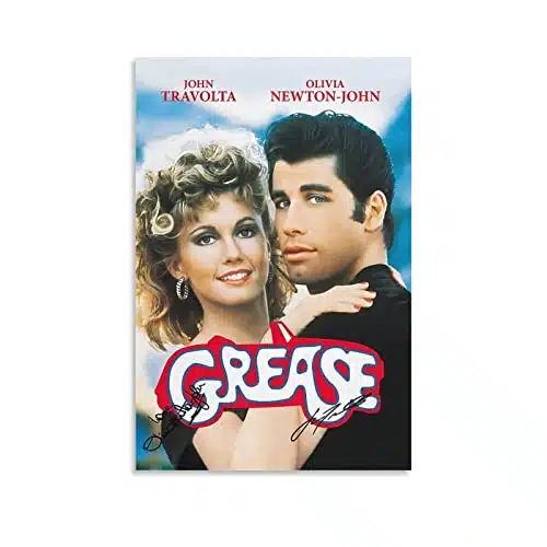 Grease Movie Poster, Vintage Signature Grease Movie PostersVintage Grease Posters Wall Art Paintings Canvas Wall Decor Home Decor Living Room Decor Aesthetic xinch(xcm) Unfram