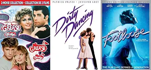Grease ovie Collection  Dirty Dancing  Footloose () [Best Dance Movies DVD Pack]